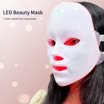 Woman Wearing LED Mask